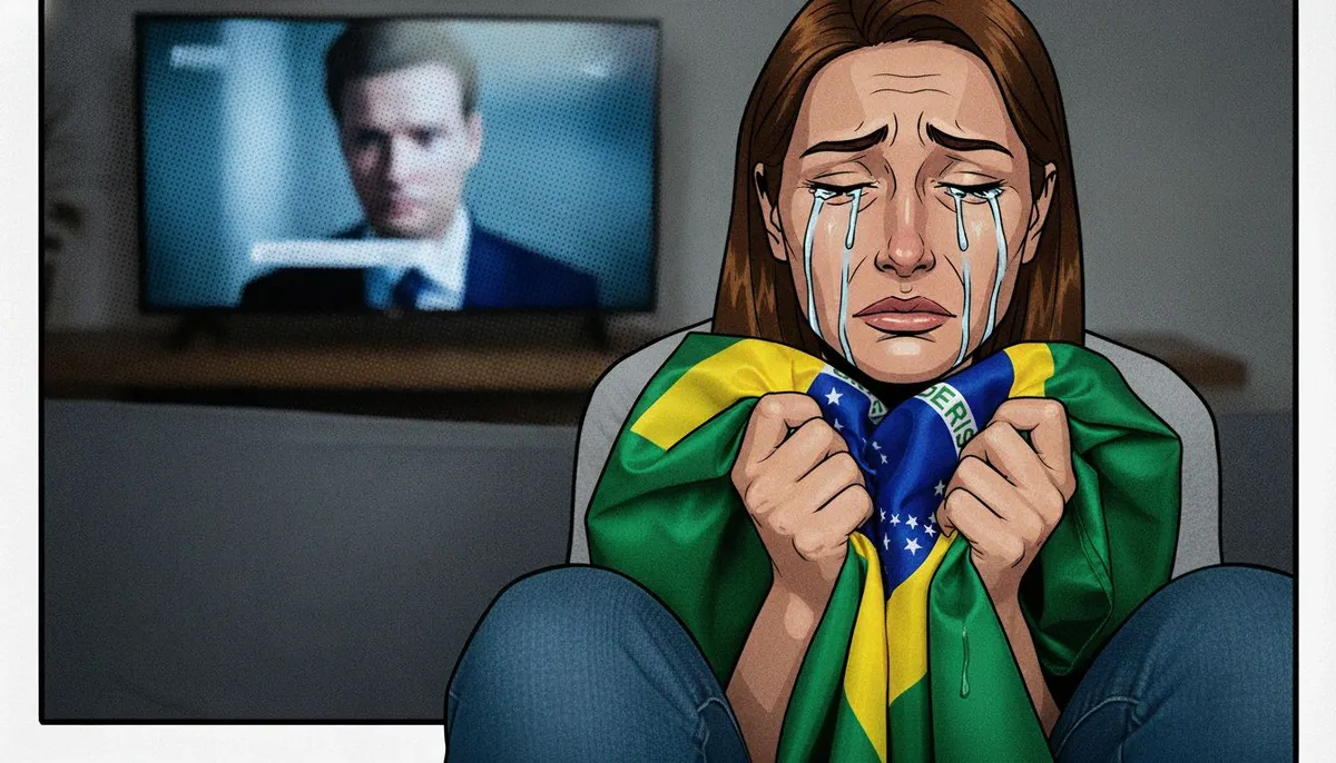 Sombras de figuras poderosas em negociações secretas, simbolizando a corrupção e impunidade política.