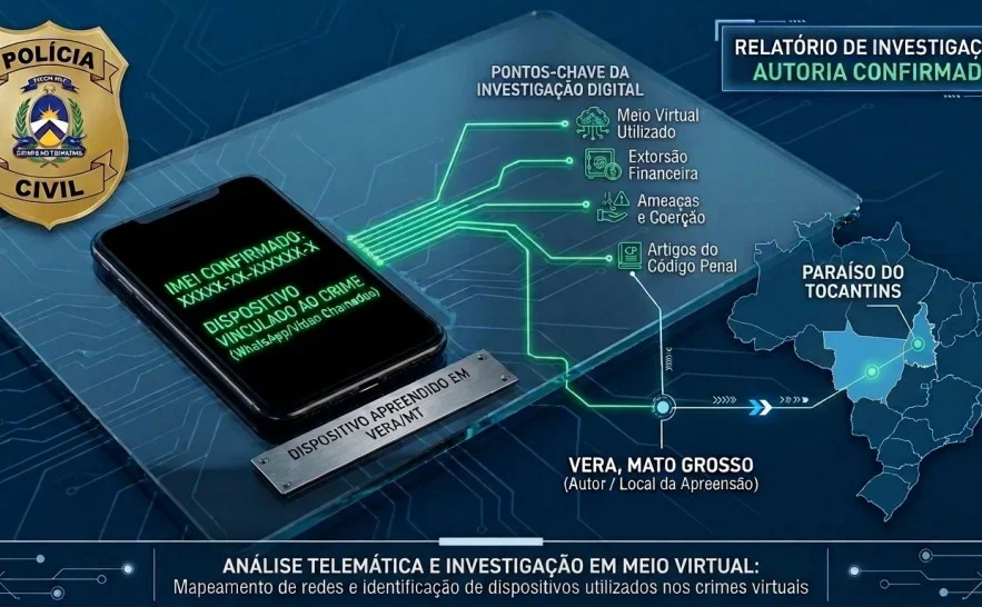 Mão tremendo segurando celular com mensagem de ameaça em tela, simbolizando o terror da extorsão virtual.