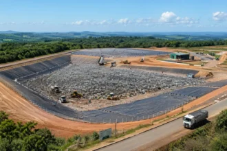 Audiência pública sobre aterro sanitário regional em Guaraí com autoridades e gestores.