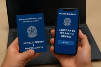 Pessoas na fila em frente a uma unidade do SINE no Tocantins em busca de oportunidades de emprego.