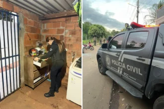 Dinheiro e documentos da Polícia Federal, simbolizando a Operação Narco Fluxo e o esquema de lavagem de dinheiro com criptoativos.