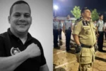 Capacete da Polícia Militar ou trompete em memória do tenente Gedilson José de Lima
