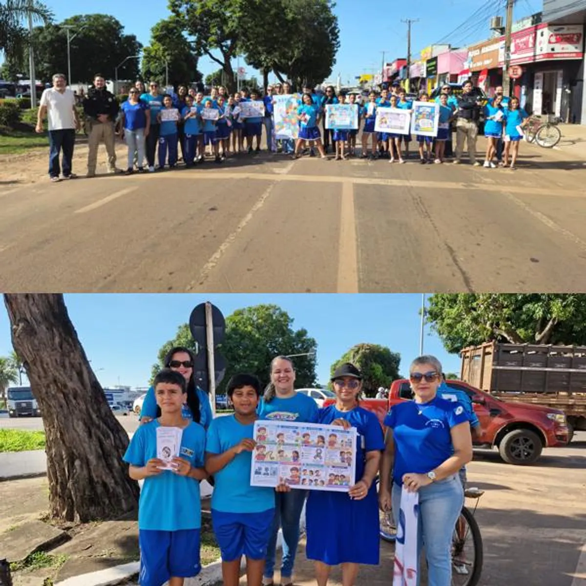 Estudantes de Guaraí distribuem panfletos sobre autismo em ação do Abril Azul